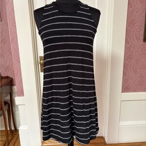 Madewell Sleeveless Black and White Midi Dress